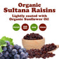 Organic Sultana Raisins, 1.5 Pounds - Non-GMO, Unsweetened, Unsulfured, Lightly Coated with Organic Sunflower Oil, Vegan, Paleo