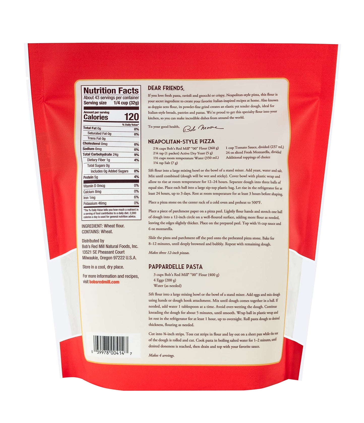 Bob'S Red Mill 00 Flour Premium Italian-Style, 48Oz (Pack Of 4) - Non Gmo, Vegan, Kosher