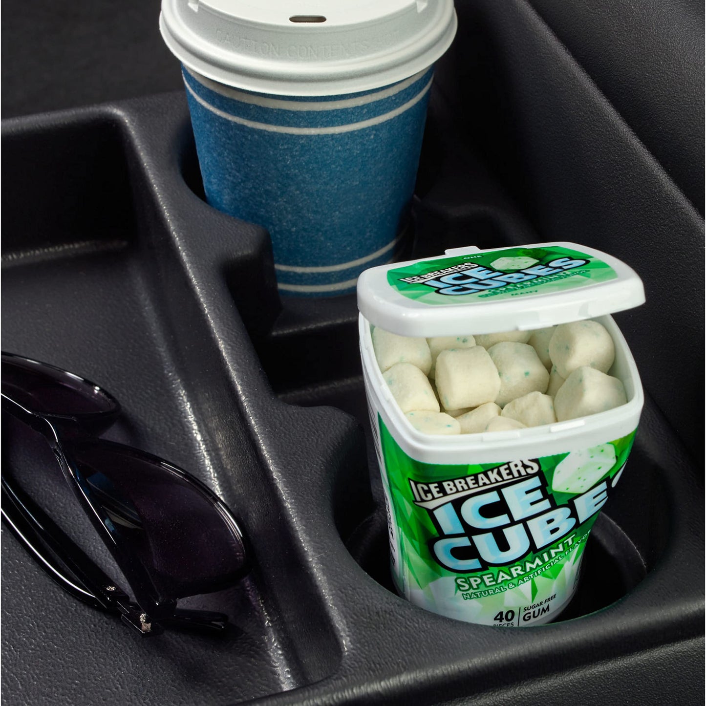 Ice Breakers Ice Cubes Spearmint Sugar Free Chewing Gum Bottle, 3.24 Oz (40 Pieces)