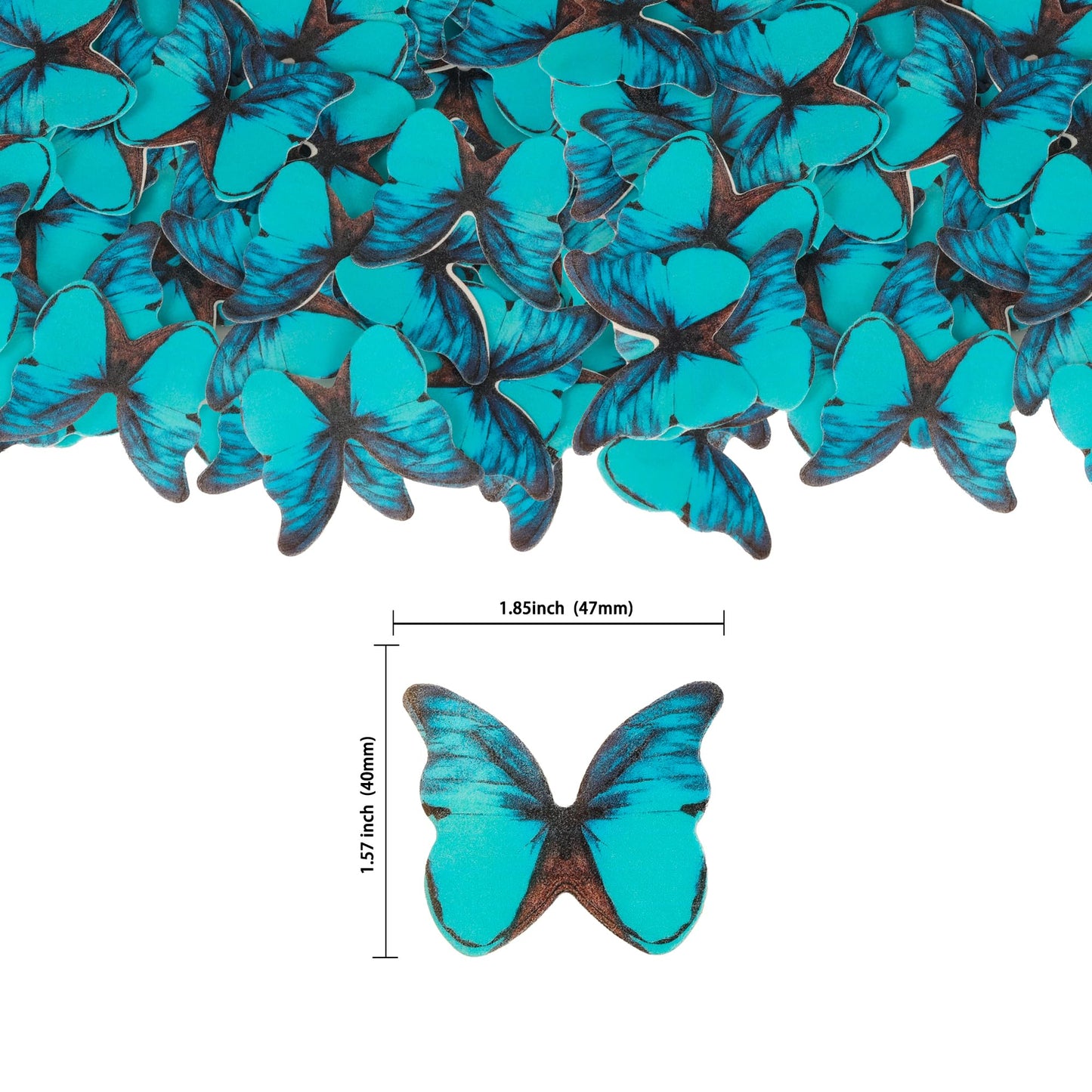 Gyufise 48Pcs Edible Butterfly Cake Decorations - Wafer Paper Butterflies & Cupcake Toppers In Green