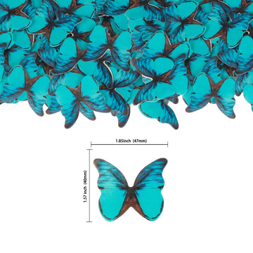 Gyufise 48Pcs Edible Butterfly Cake Decorations - Wafer Paper Butterflies & Cupcake Toppers In Green
