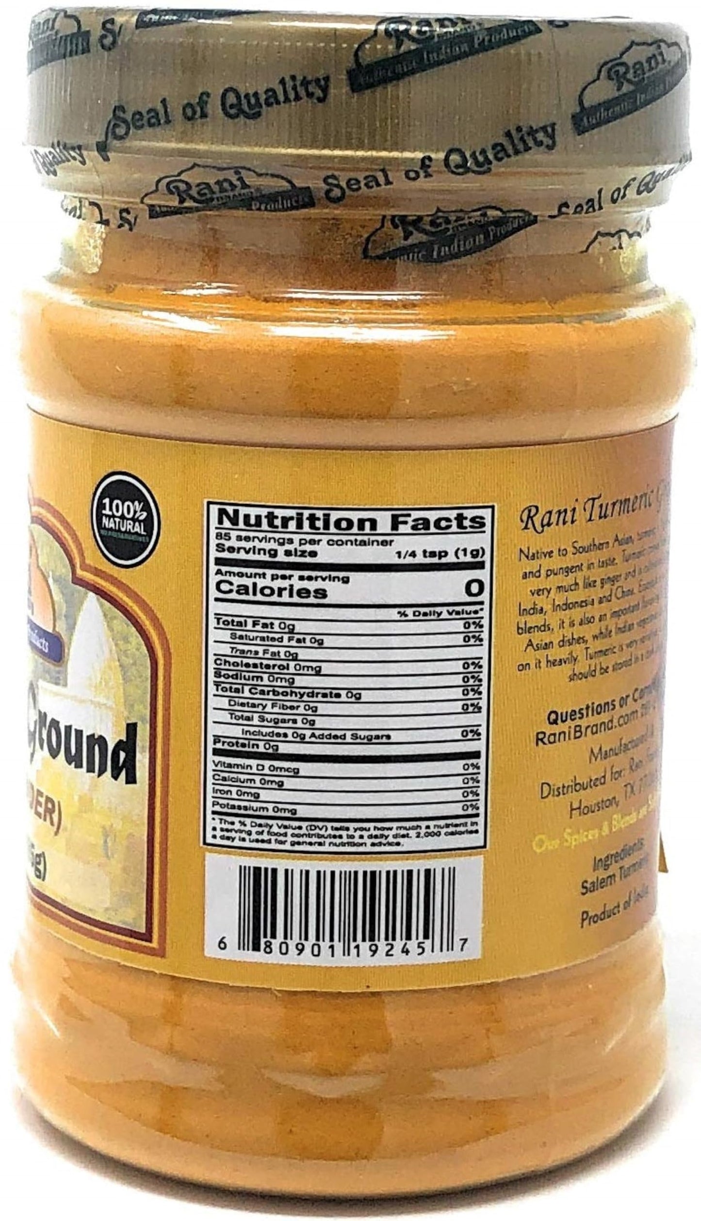 Rani Turmeric (Haldi) Root Powder Spice, (High Curcumin Content) 3Oz (85G) Pet Jar, Pack Of 12 ~ All Natural | 100% Pure, Salt F