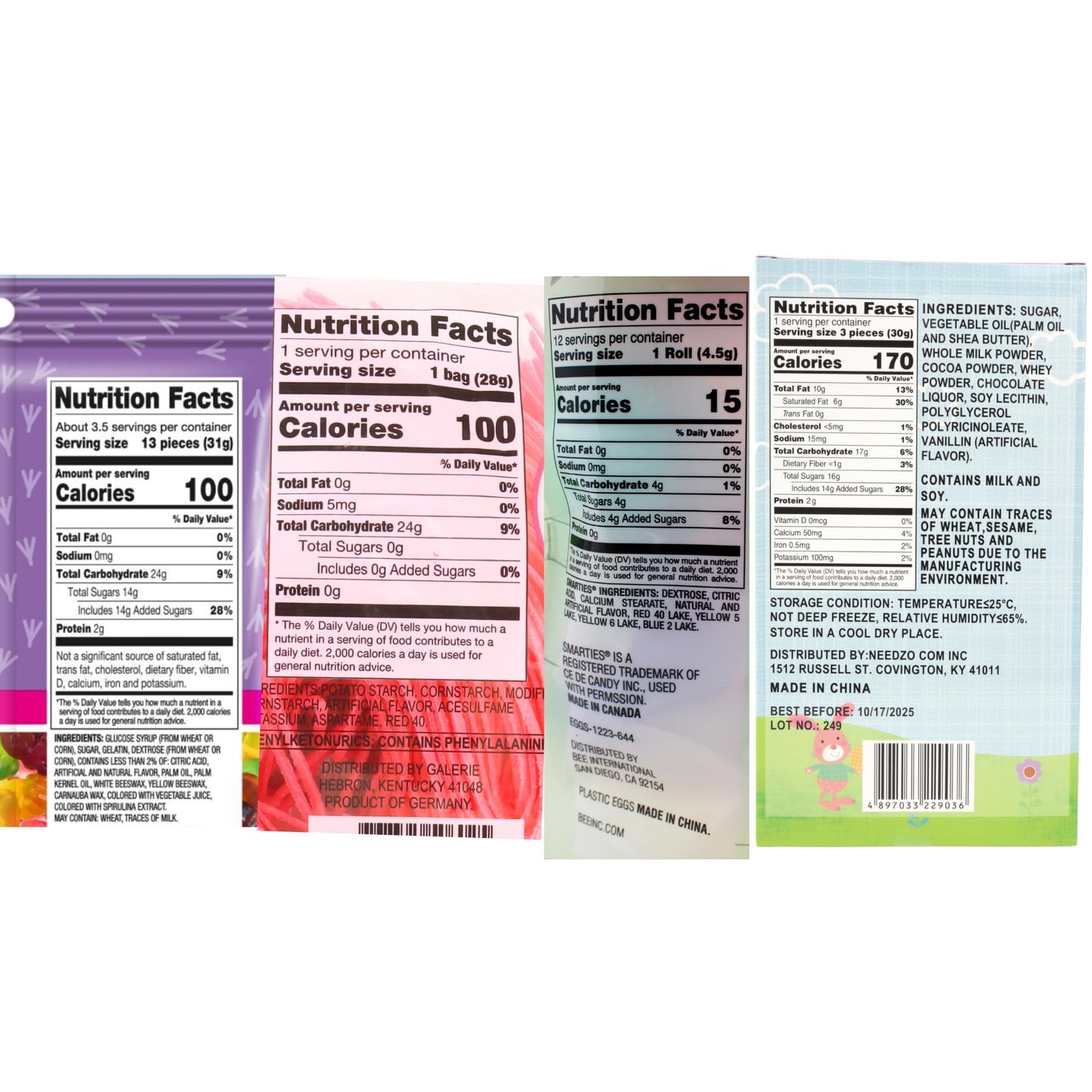 Easter Basket Stuffer Kit For Girls, Dessert-Themed Candy Eggs, Chocolate Tubes, Gummy Chicks, Edible Grass, And Egg Spoon Race