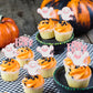 24Pcs Halloween Ghost Cupcake Toppers Pink Glitter Halloween Boo Cake Decorations Halloween Baby Shower Cake Picks For Halloween