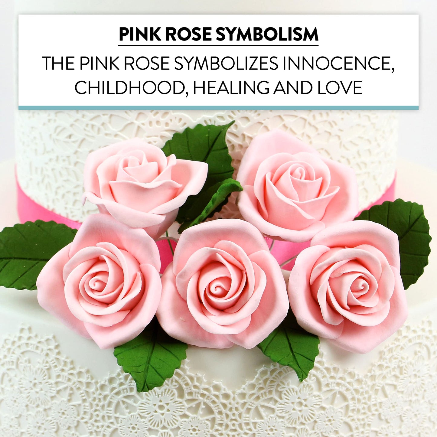 Global Sugar Art Peace Rose Sugar Cake Flowers Pink 2 Inch, 8 Count By Chef Alan Tetreault