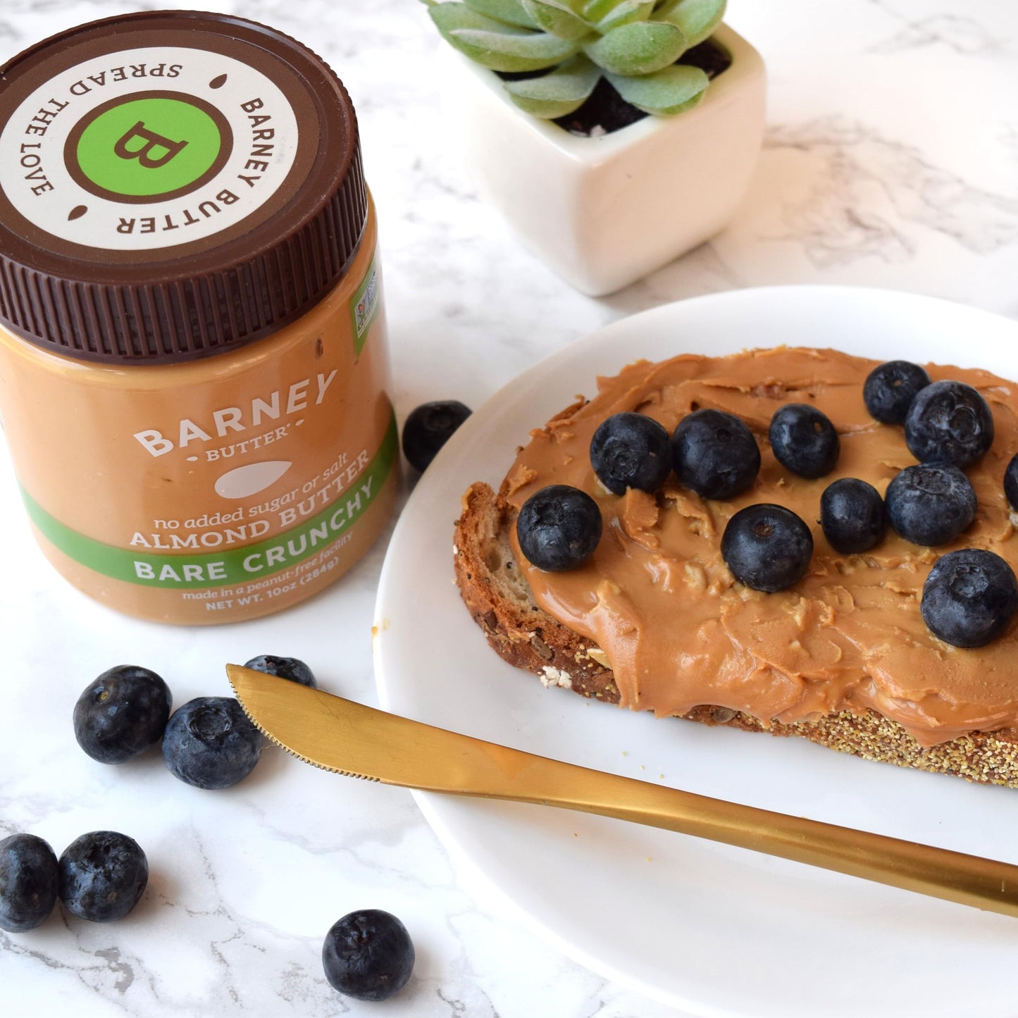 BARNEY Almond Butter, Bare Crunchy, No Sugar No Salt, Paleo, KETO, Non-GMO, Skin-Free, 10 Ounce
