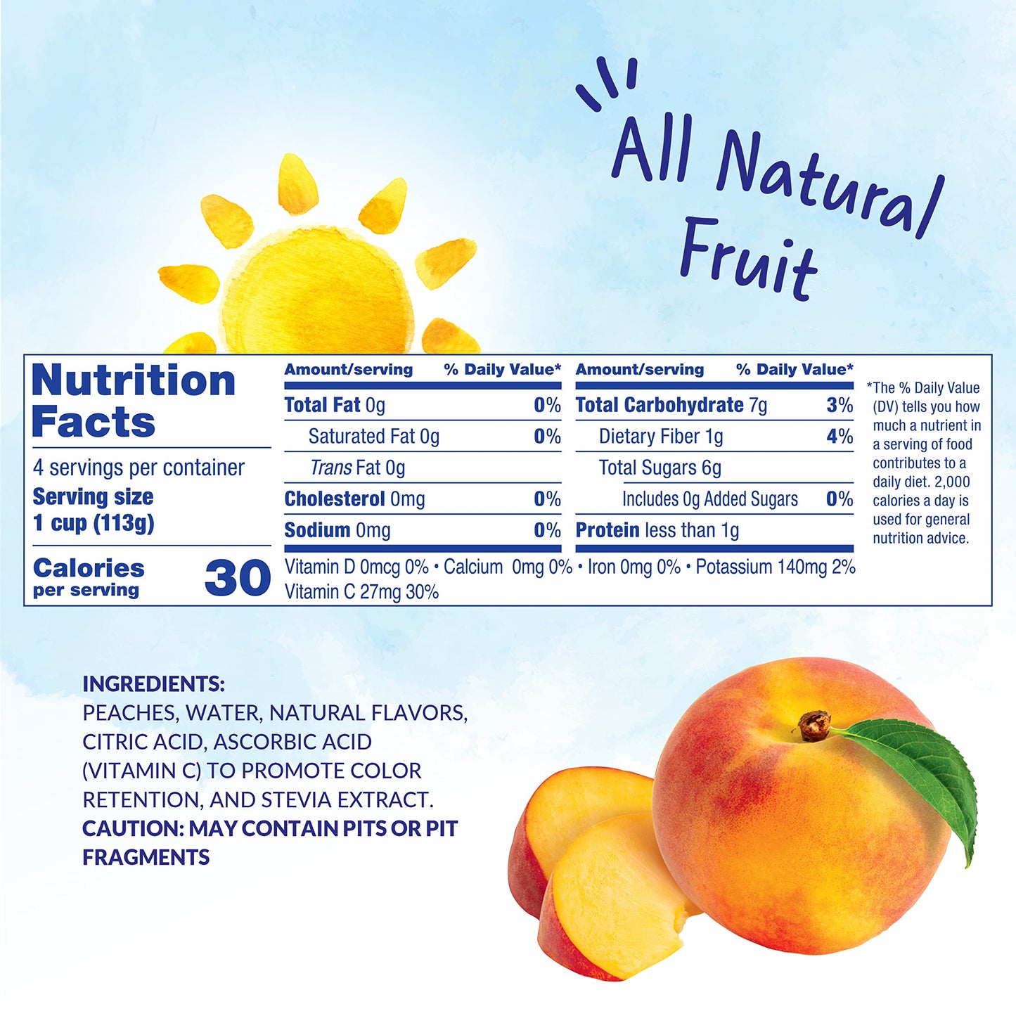 Dole Fruit Bowls No Sugar Added Snacks, Diced Peaches 4oz 24 Cups, Gluten & Dairy Free, Bulk Lunch Snacks for Kids & Adults