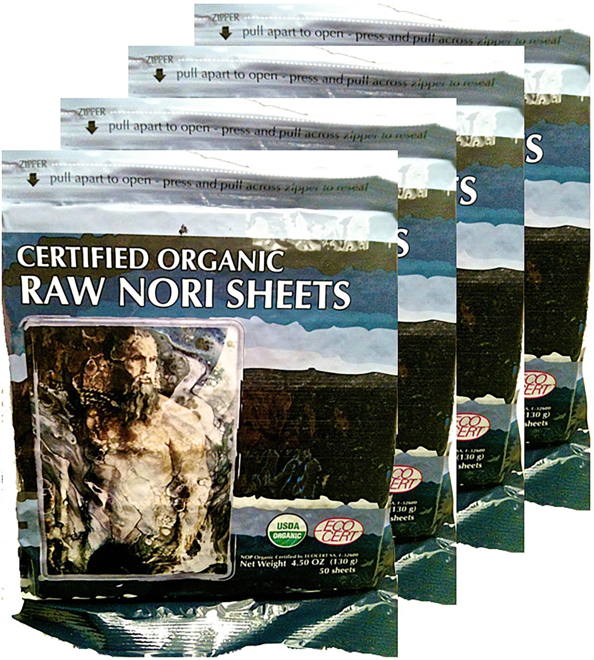 Raw Organic Nori 200 qty Sheets Pack - Certified Vegan, Raw, Kosher Sushi Wrap Papers - Premium Unheated, Dried Un Cooked, Un- T