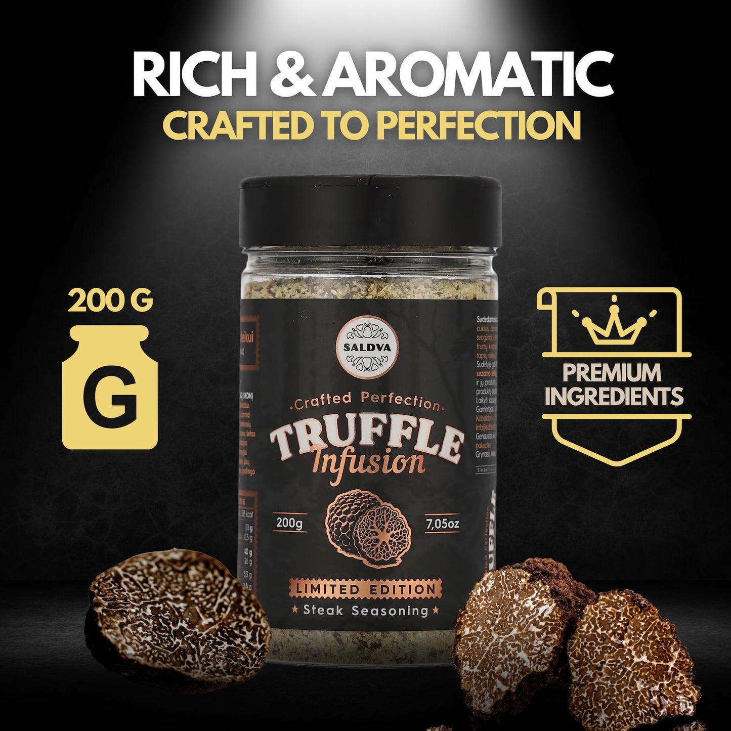 Steakhouse Collection Enhanced Seasonings – Black Garlic, Truffle, Steak King & Spg Bbq Rubs | Pack Of 4 | Gourmet Grill Gift | 100% Natural Flavor Boost