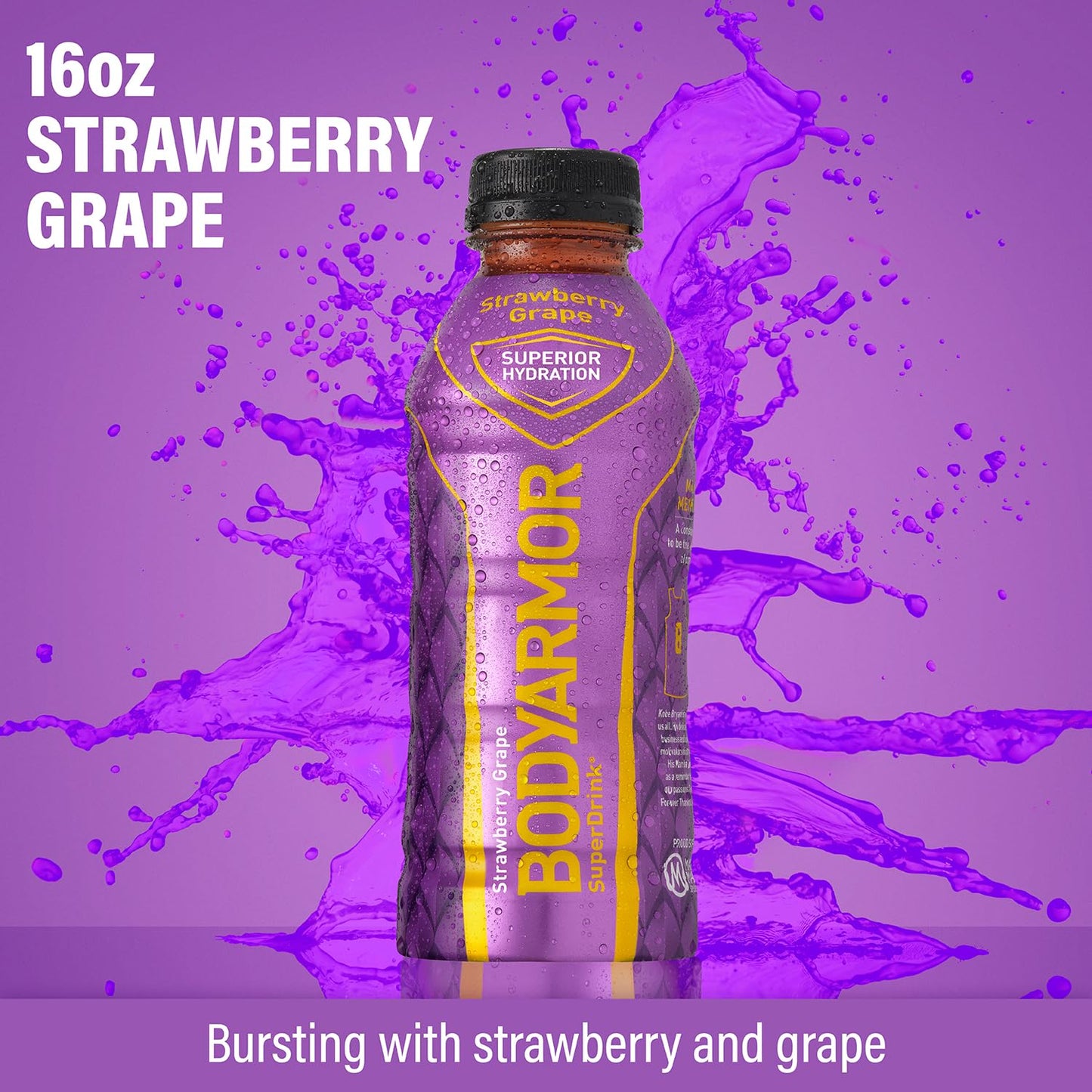 BODYARMOR Sports Drink Sports Beverage, Strawberry Grape, Coconut Water Hydration, Natural Flavors With Vitamins, Potassium-Pack