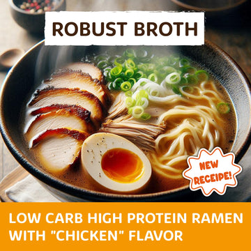 Keto Naturals Low Carb Ramen Noodles, Chicken Flavor, 6 Packs, 4g Carbs, High Protein, Plant-Based, 3.13oz Each