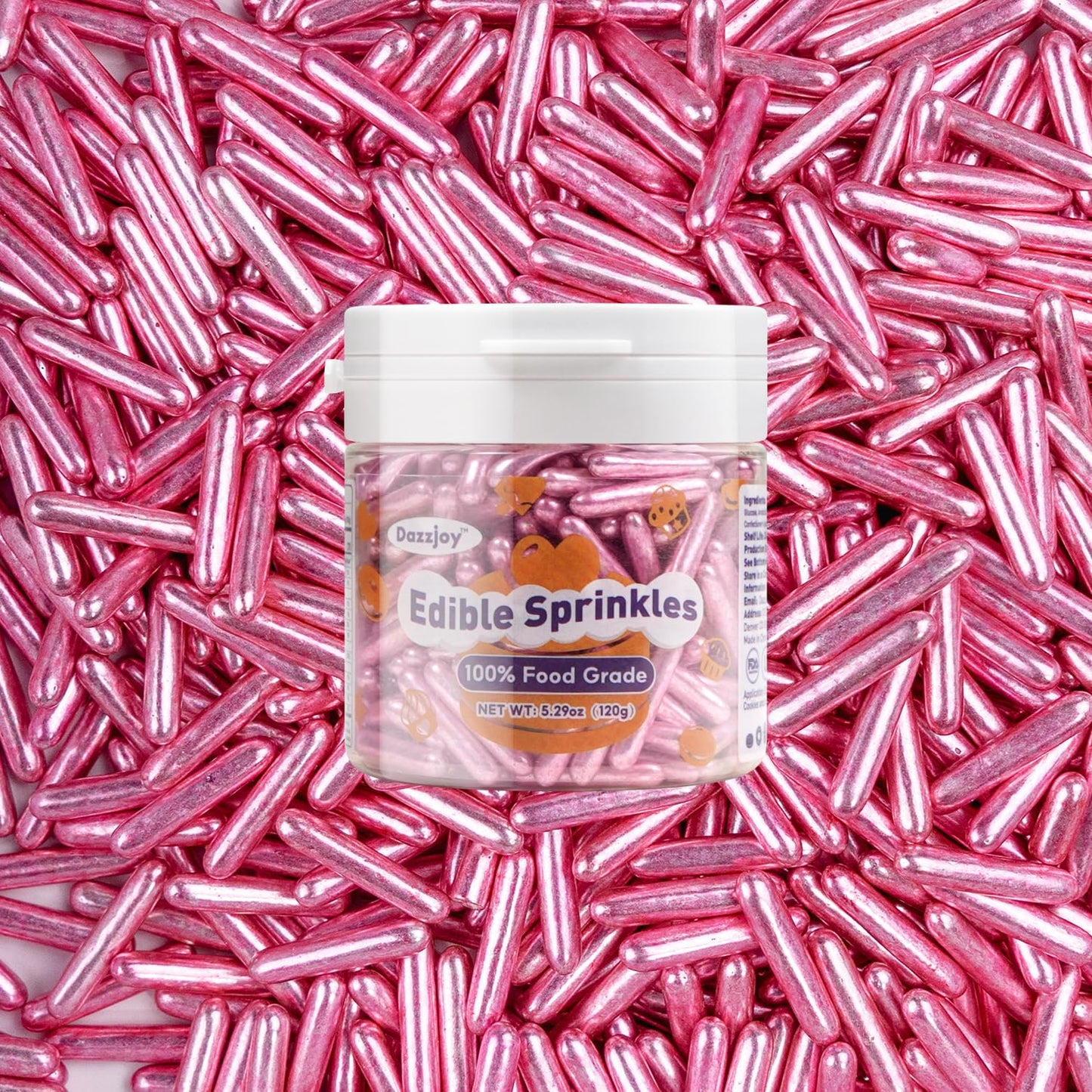 Rose Gold Rods Sprinkles, Edible Sugar Sprinkles, Sprinkles For Cupcake Decorating, Donut, Cake Decorations, Ice Cream, Wedding