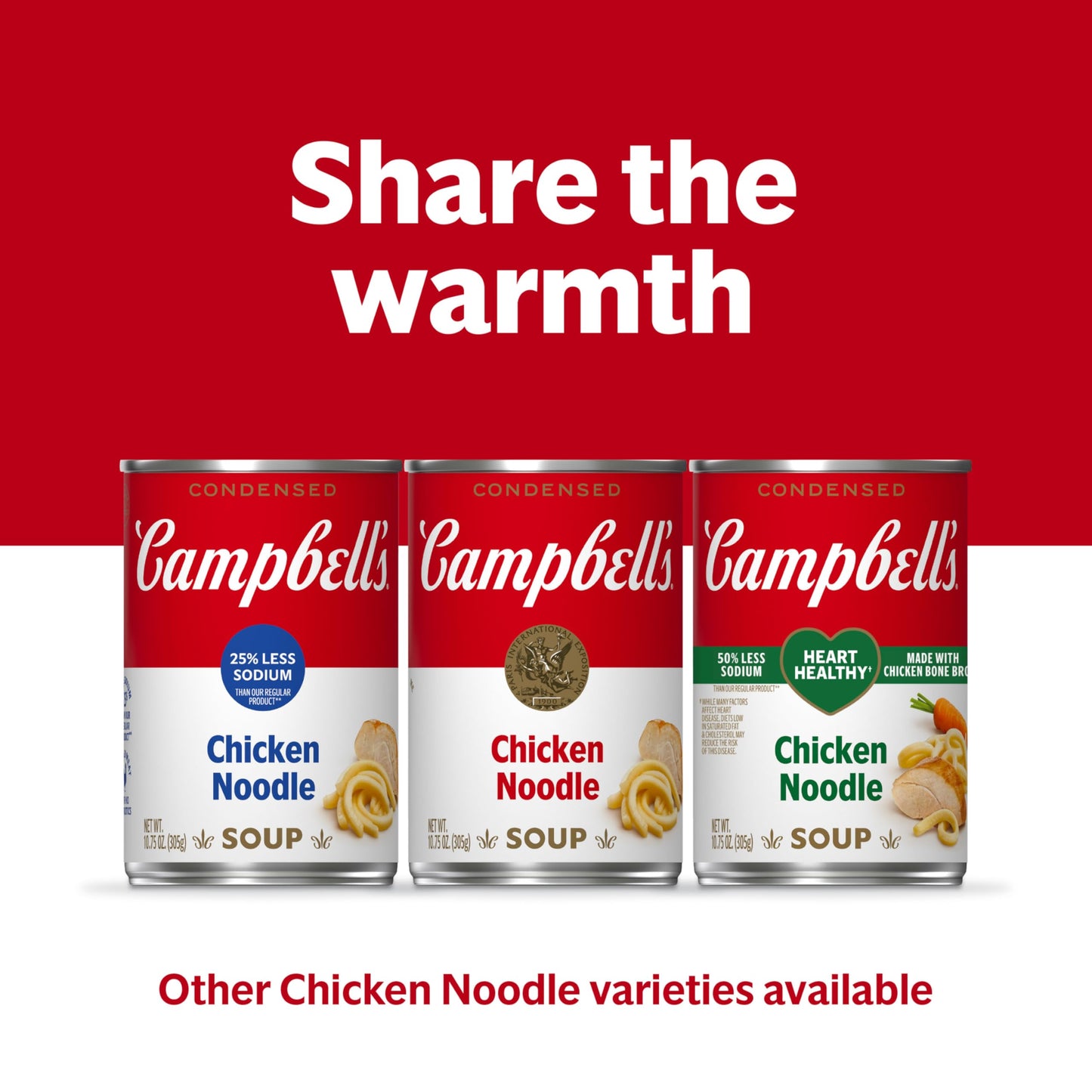 Campbells Condensed 25% Less Sodium Chicken Noodle Soup, 10.75 Ounce Can (Pack of 4)