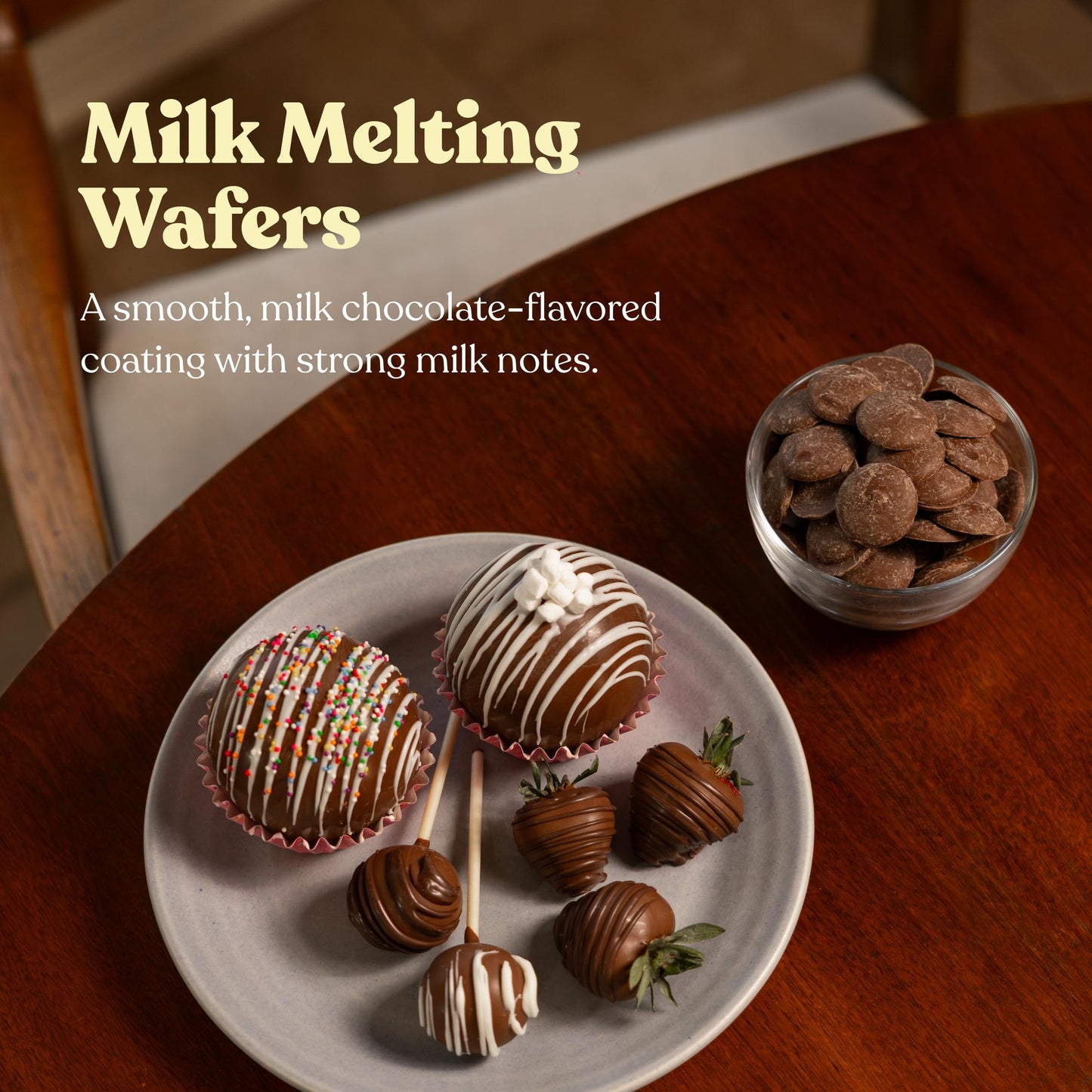 Cambie Melting Chocolate Candy Melts - 2 Pounds of Milk Chocolate Melts Used for Dipping  Baking & Toppings - enhanced Quality Chocolate Wafers for Homemade Desserts