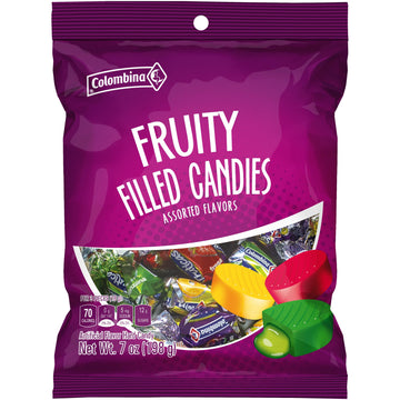 Colombina Sweet Delights – Fruity Filled Candies 7 Oz - Hard Shell And Liquid, Soft Center Candy –Pineapple, Grape, Green Apple, Strawberry Assorted Flavors - Individually Wrapped Candy Dishes, Party Bag Favors