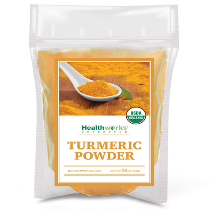 Healthworks Superfoods Organic Turmeric Powder - 32 Oz / 2 Lbs - Ground Raw Organic, Curcumin, Keto, Paleo, Vegan and Non-GMO