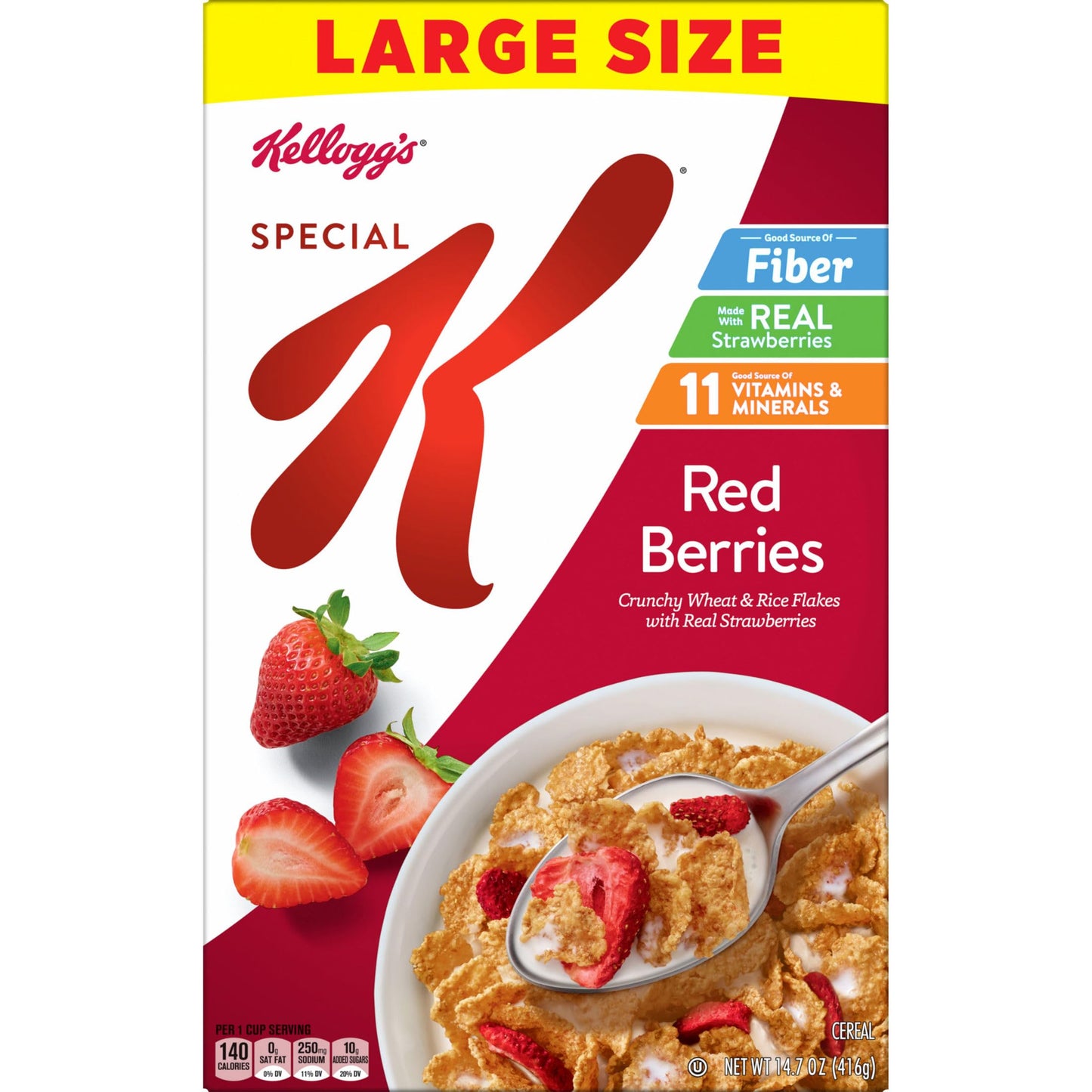 Kelloggs Special K Red Berries Breakfast Cereal  Good Source of Fiber  Large Size  14.7 oz