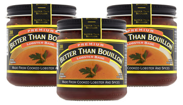 Better Than Bouillon Premium Lobster Base, Made From Select Cooked Lobster & Spices, Makes 9.5 Quarts Of Broth 38 Servings, 8 Ounce (Pack Of 3)