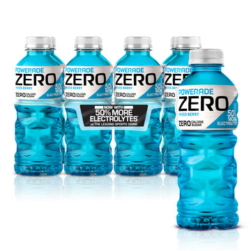 POWERADE Electrolyte Enhanced Zero Sugar Mixed Berry Sports Drink  20 Ounce (Pack of 8)
