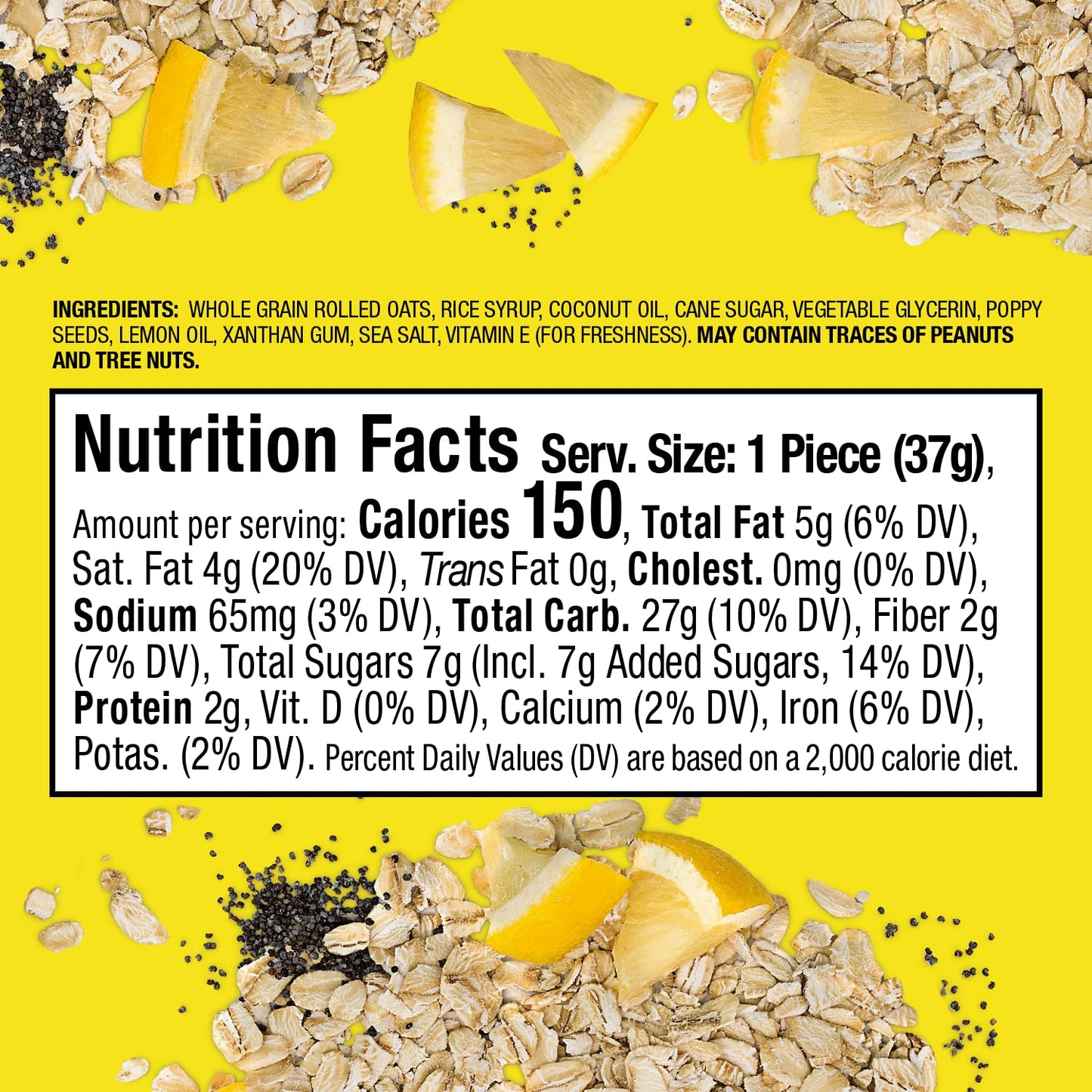 Bobos Oat Bites Gluten Free Vegan Snack, Lemon Poppyseed, 30 Pack Box, 1.3 oz Bites, Model 125-D