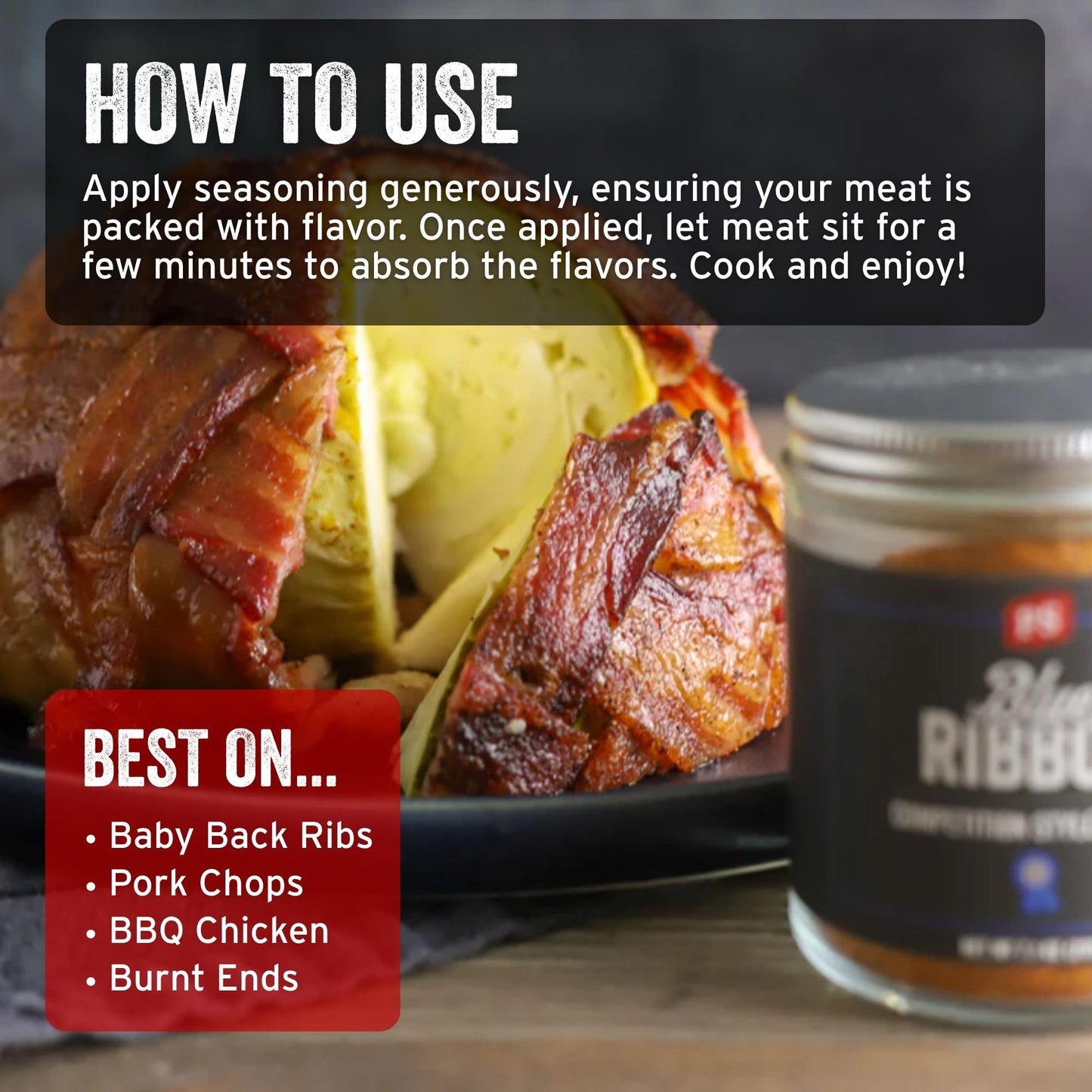 PS Seasoning Blue Ribbon Rib Rub - Sweet & Smoky BBQ Seasoning - 7.1 Ounce