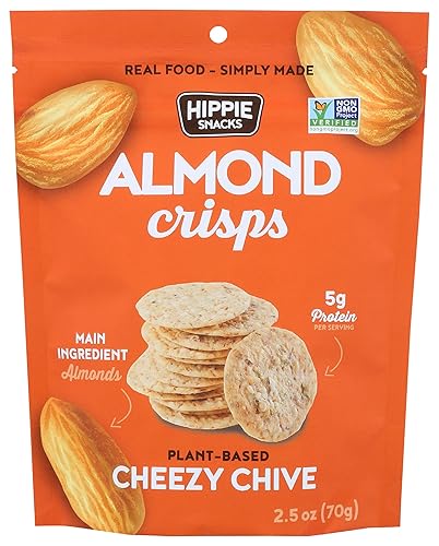 Hippie Snacks Cheezy Chive Almond Crisps 2.5 Oz