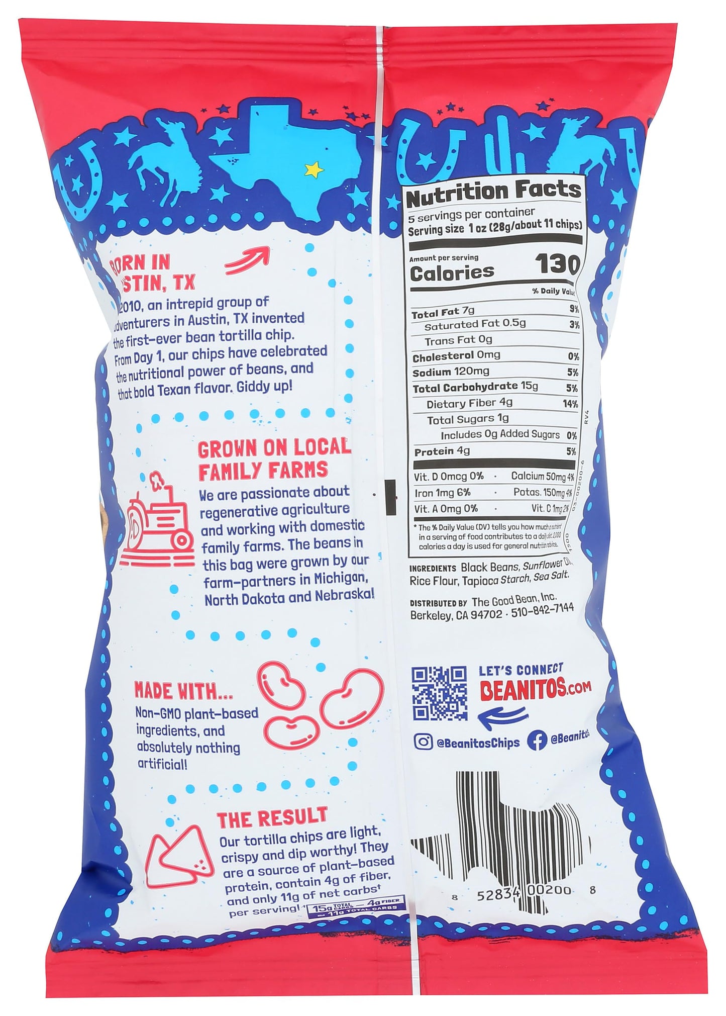 Beanitos Black Bean Chips With Sea Salt 6 Oz