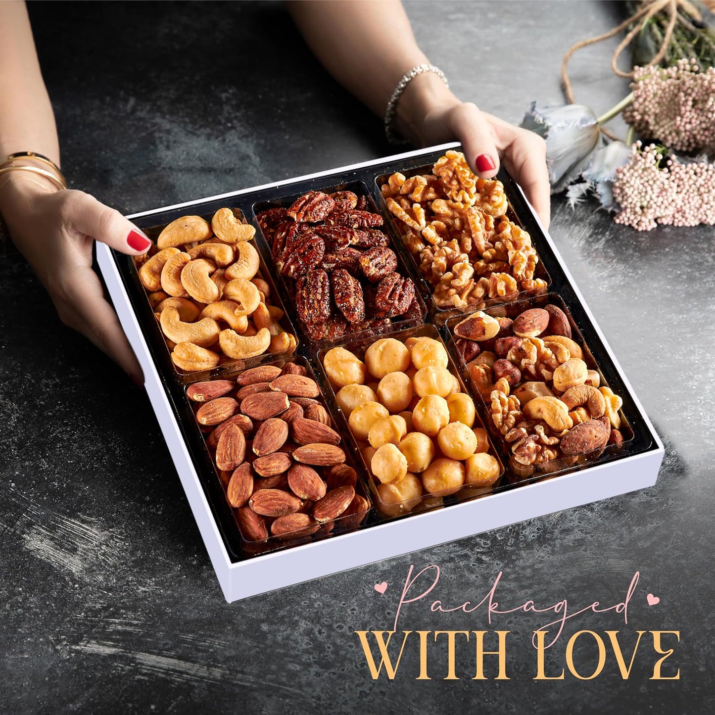 Easter Dried Fruit & Nuts Gift-Basket Arrangement Platter, Gourmet Food Snack Box, For Easter Day, Healthy Kosher, Her Him, 12 Snackberry Assortment (Single)