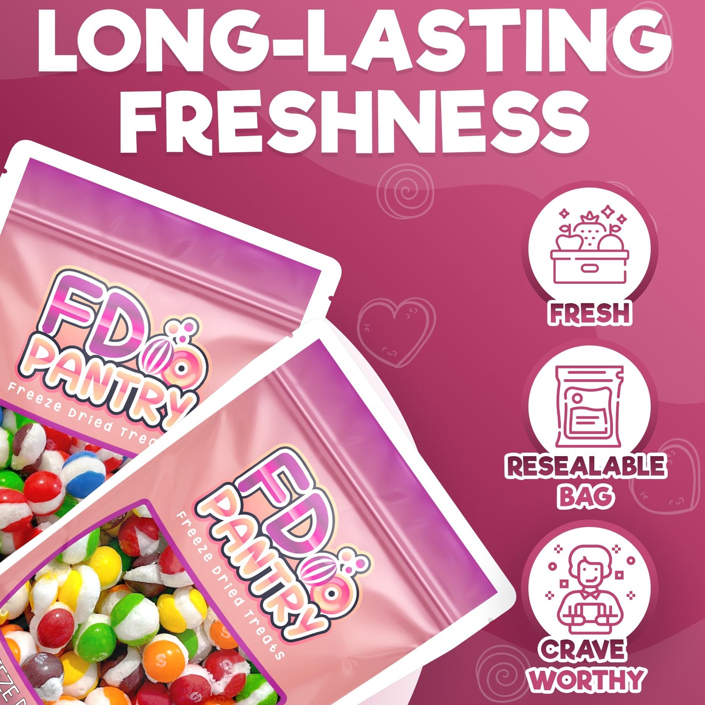 Freeze Dried Candy, Fruit Crunch Original + Wildberry, 4 oz, 2 Pack, Assorted Variety Sampler Flavors, Bag Pouch, Ideal Gift Sna