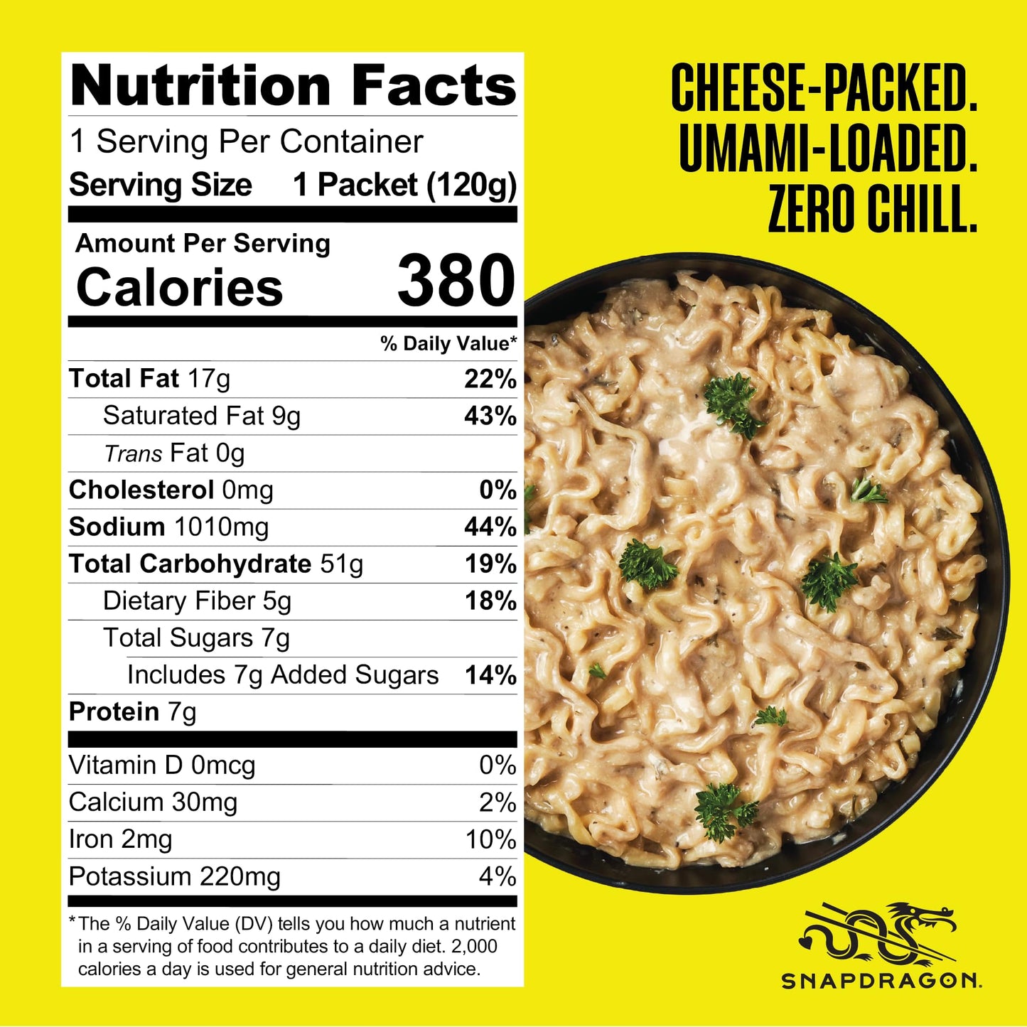 Snapdragon Instant Noodles with Cheezy Umami Sauce - Pack of 12 Microwave Ramen for Quick Meals and Snacks