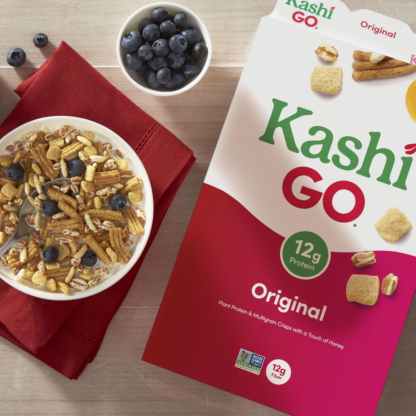 Kashi Go Breakfast Cereal, Fiber Cereal, Family Breakfast, Original (8 Boxes)