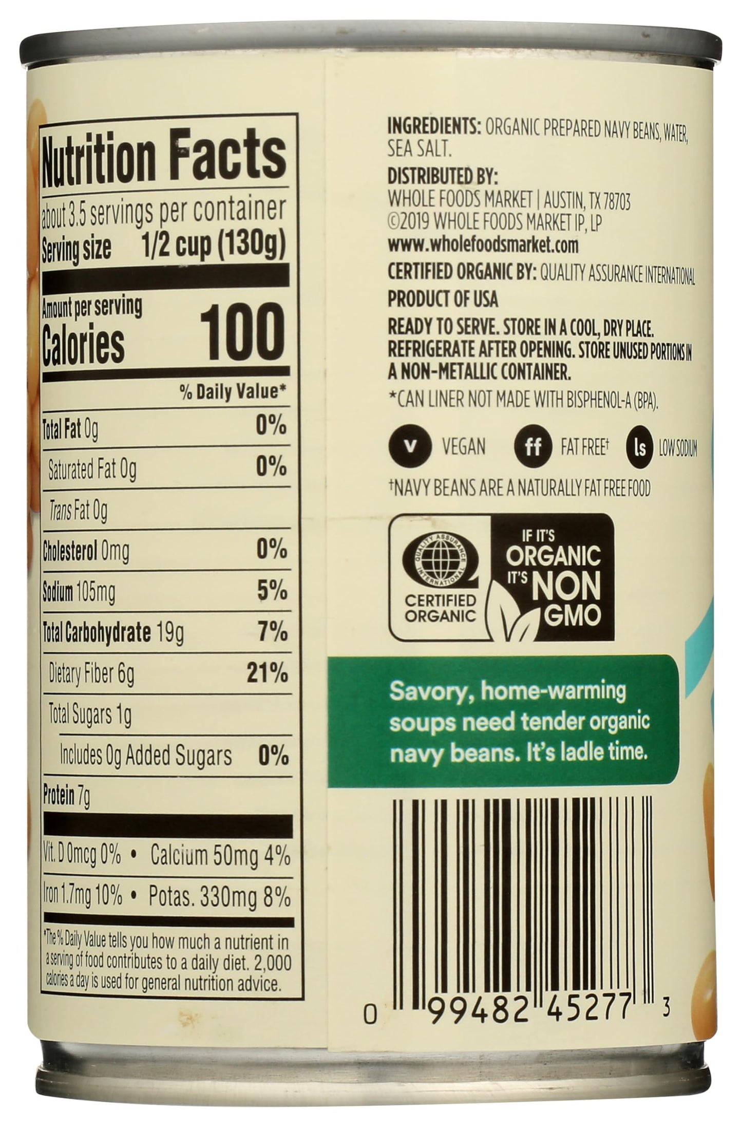 365 by Whole Foods Market, Organic Navy Beans, 15 oz