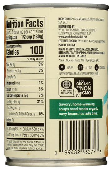 365 by Whole Foods Market, Organic Navy Beans, 15 oz
