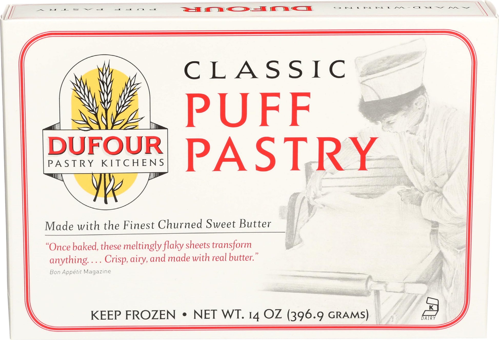 Dufour Pastry Kitchen, All Butter Puff Pastry, 14 oz (Frozen)