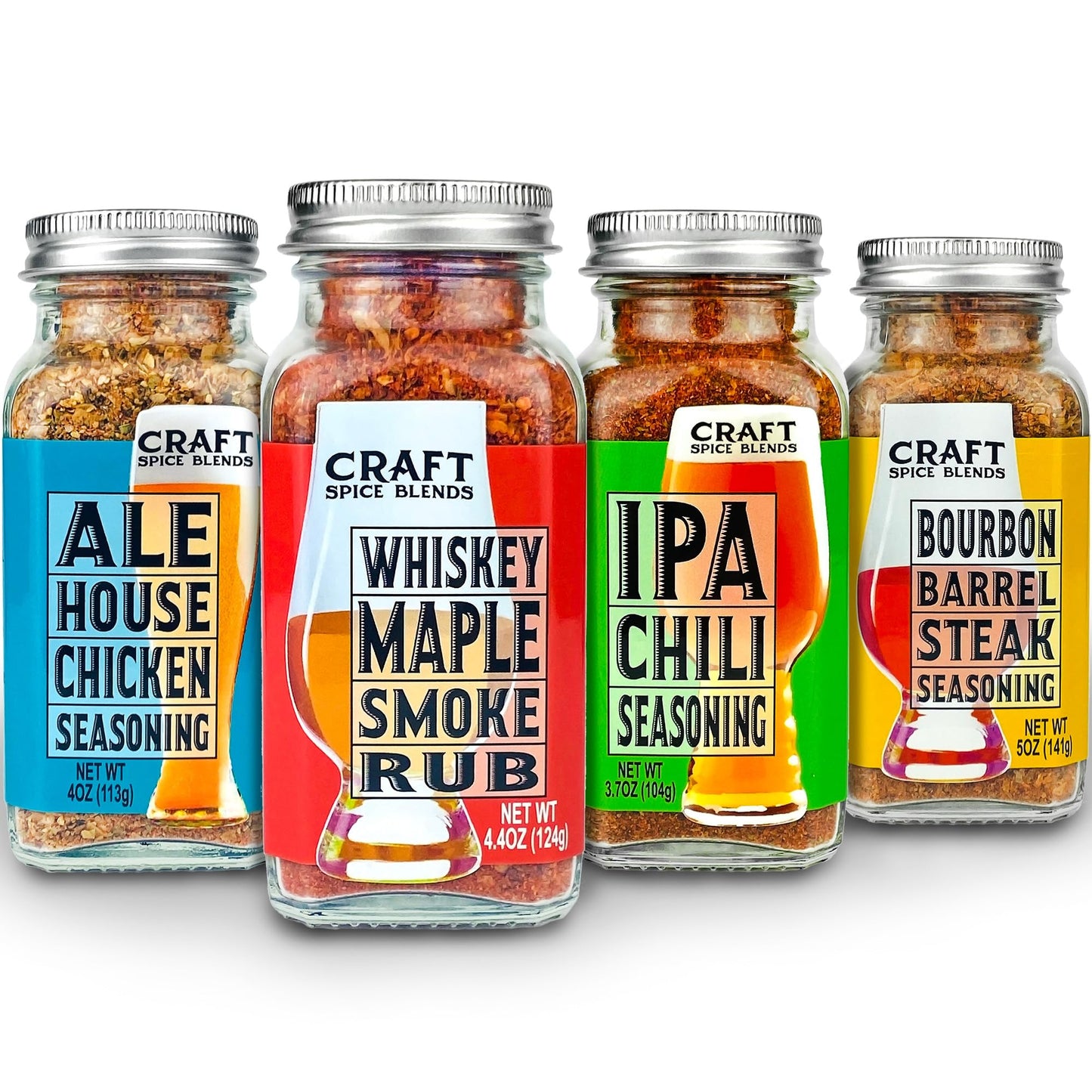 Craft Spice Blends Grilling Seasoning & Rub 4-Pack Gift Set - All Natural, Perfect for BBQ and Grilling, Made in the USA