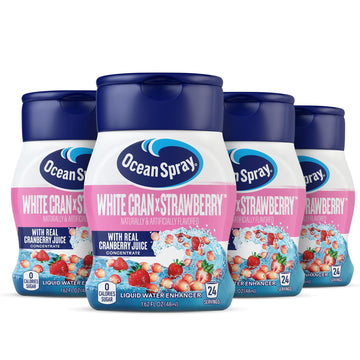 Ocean Spray Liquid Water Enhancer  White Cran-Strawberry  Zero Sugar with Real Cranberry Juice (4 Bottles  Makes 96 Flavored Water Drinks)