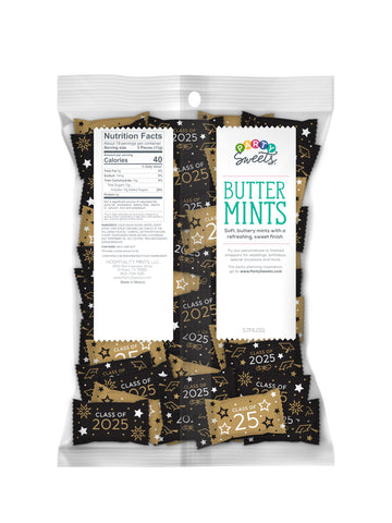 Party Sweets 2025 Graduation Buttermints by Hospitality Mints, Appx 300 mints, 7-Ounce Bags (Pack of 6)