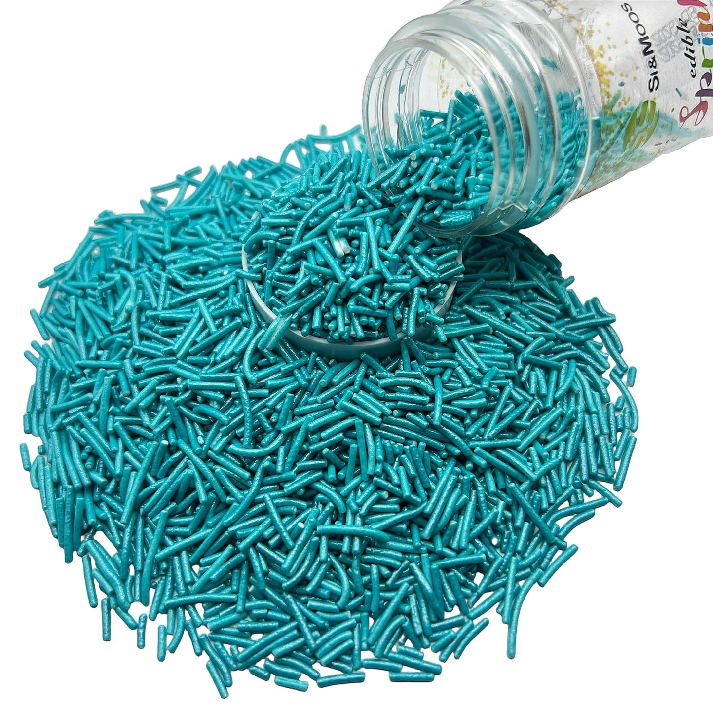 Se Si&Moos Blue Jimmies Sprinkles Blue Sprinkles For Cake Decorating Edible Crunchy Jimmies For Topping Ice Cream, Cookies, Cake