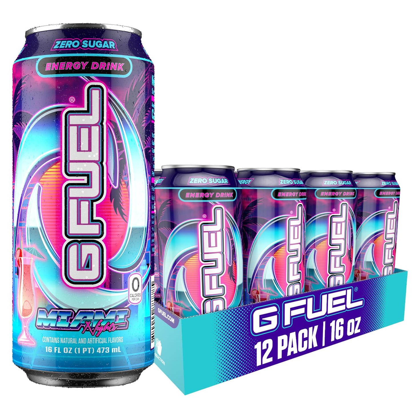 G Fuel Energy Drink, Strawberry Pina Colada, Sugar Free, 140mg Caffeine, 16 Fl Oz, 12-Pack