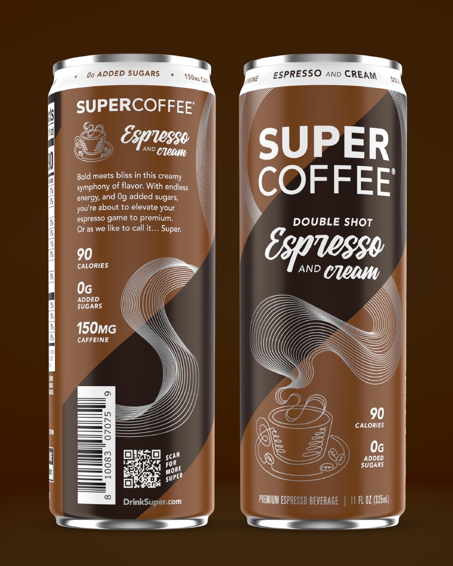 Kitu Super Coffee Espresso, Iced Keto Coffee (0G Added Sugar, 90 Calories) [Espresso & Cream] 11 Fl Oz, 12 Pack | Iced Coffee, P
