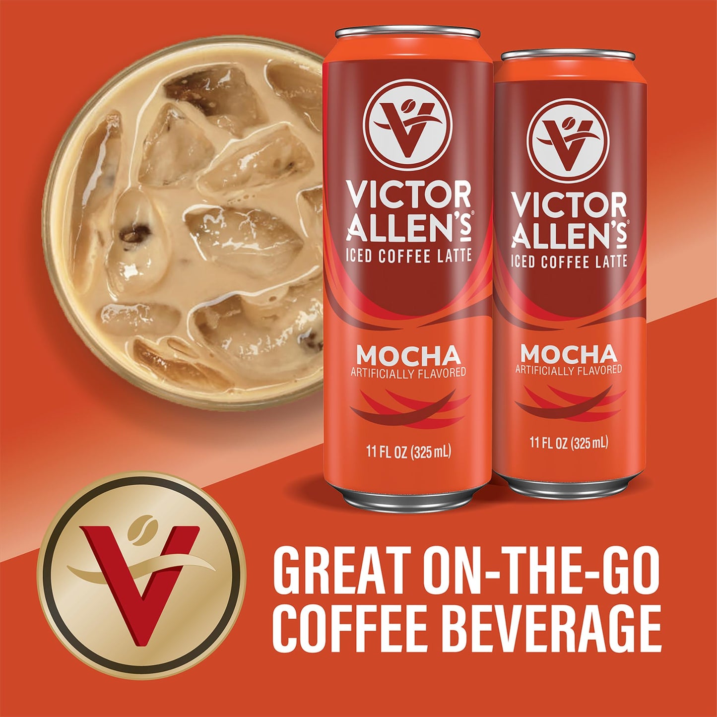 Victor Allen'S Coffee Mocha Iced Canned Coffee Latte, 11Oz Cans (12 Pack)