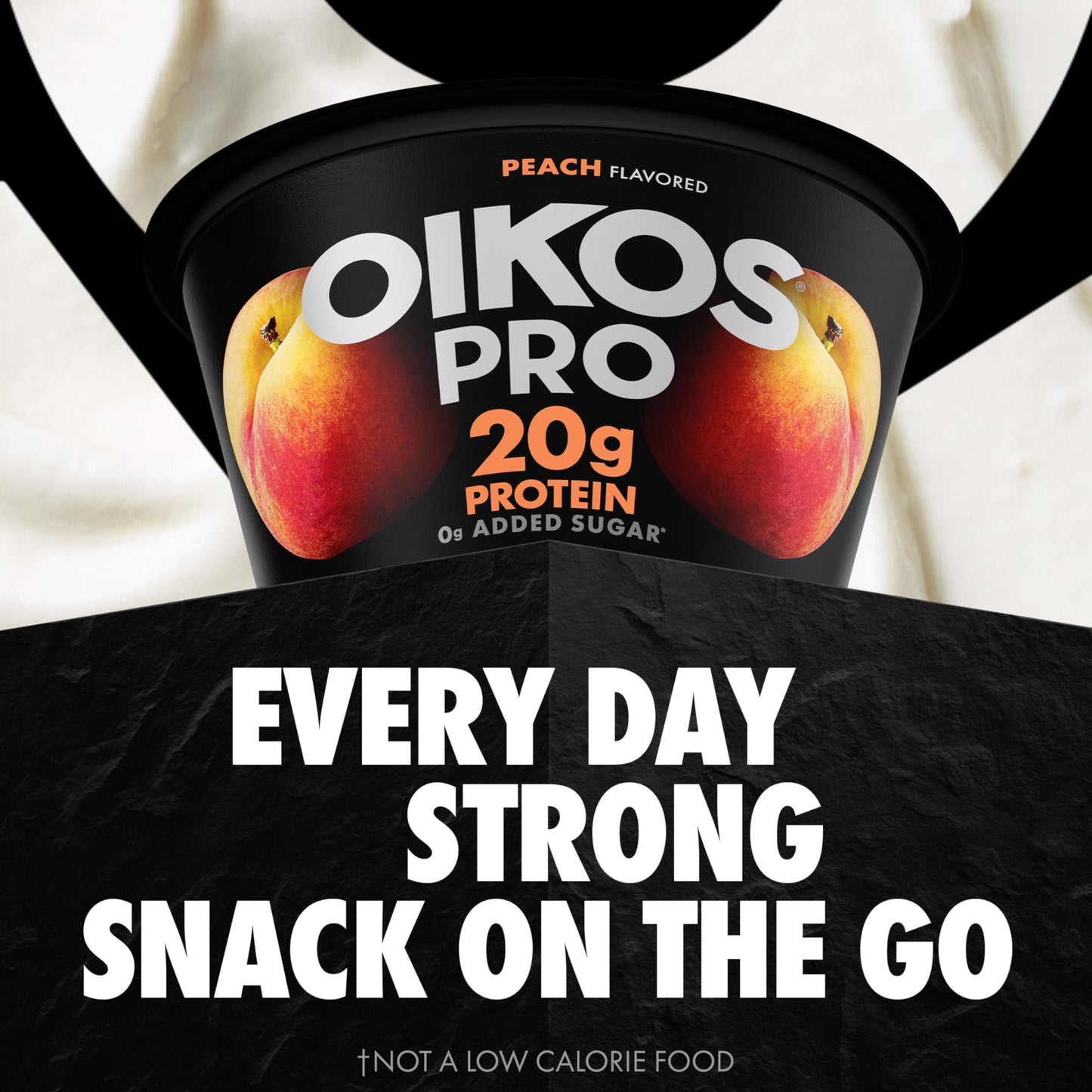 Oikos Pro Peach Yogurt-Cultured Ultra-Filtered Milk Product, 20 Grams of Protein, 0g Added Sugar, Just Delicious High Protein Sn