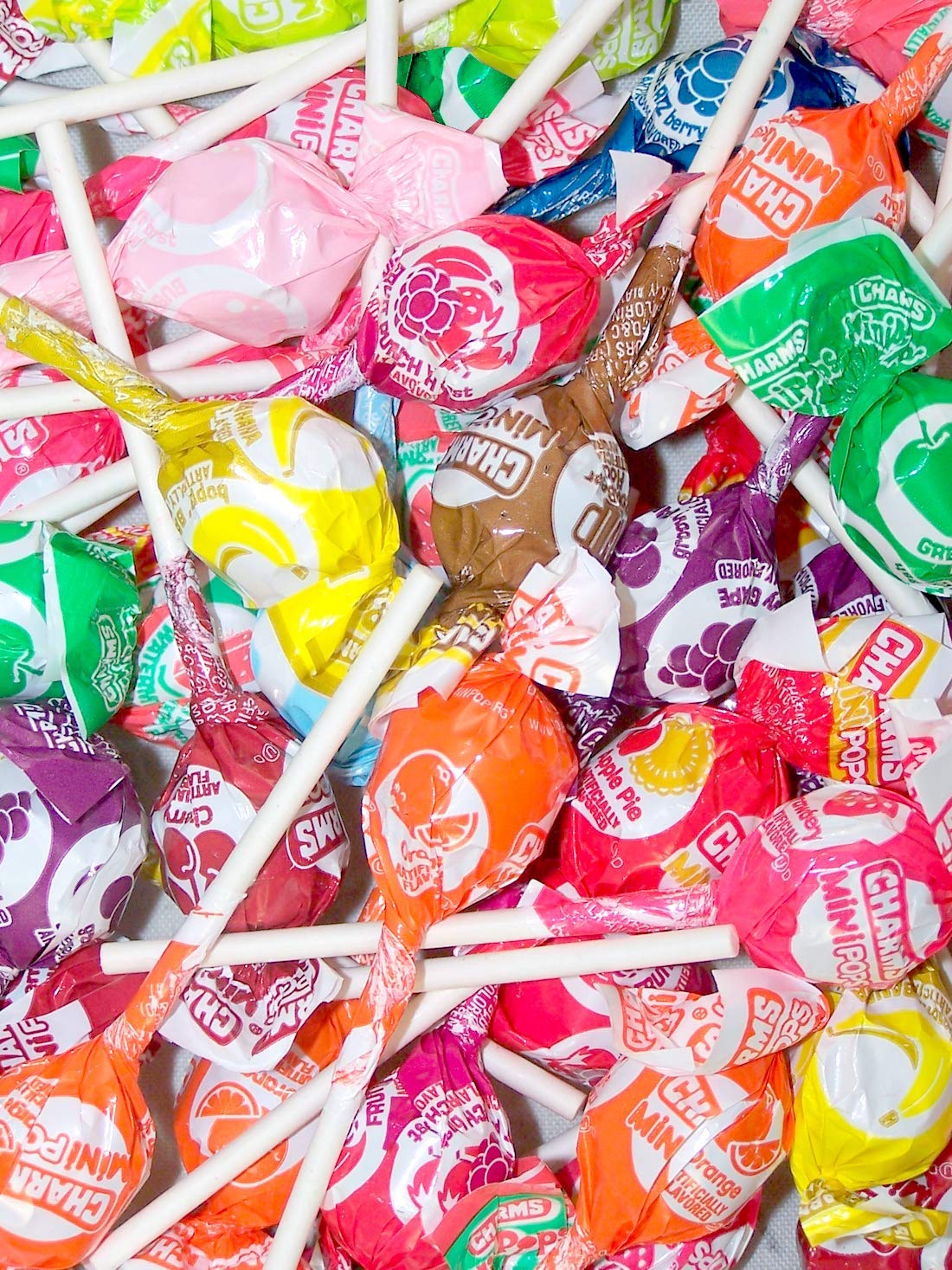 Charms Mini Pops Assorted Flavor Candy Lollipops, 101 Pops