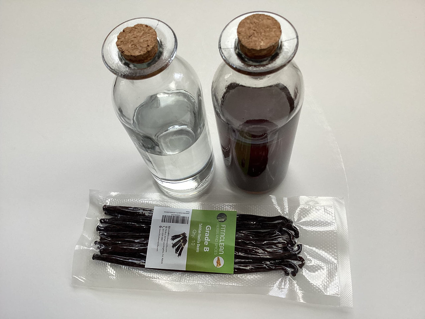 FITNCLEAN VANILLA 10 Vanilla Beans Grade B Tahitiensis 5.5-7 for Extract, Cooking and Baking, Non-GMO Whole Pods
