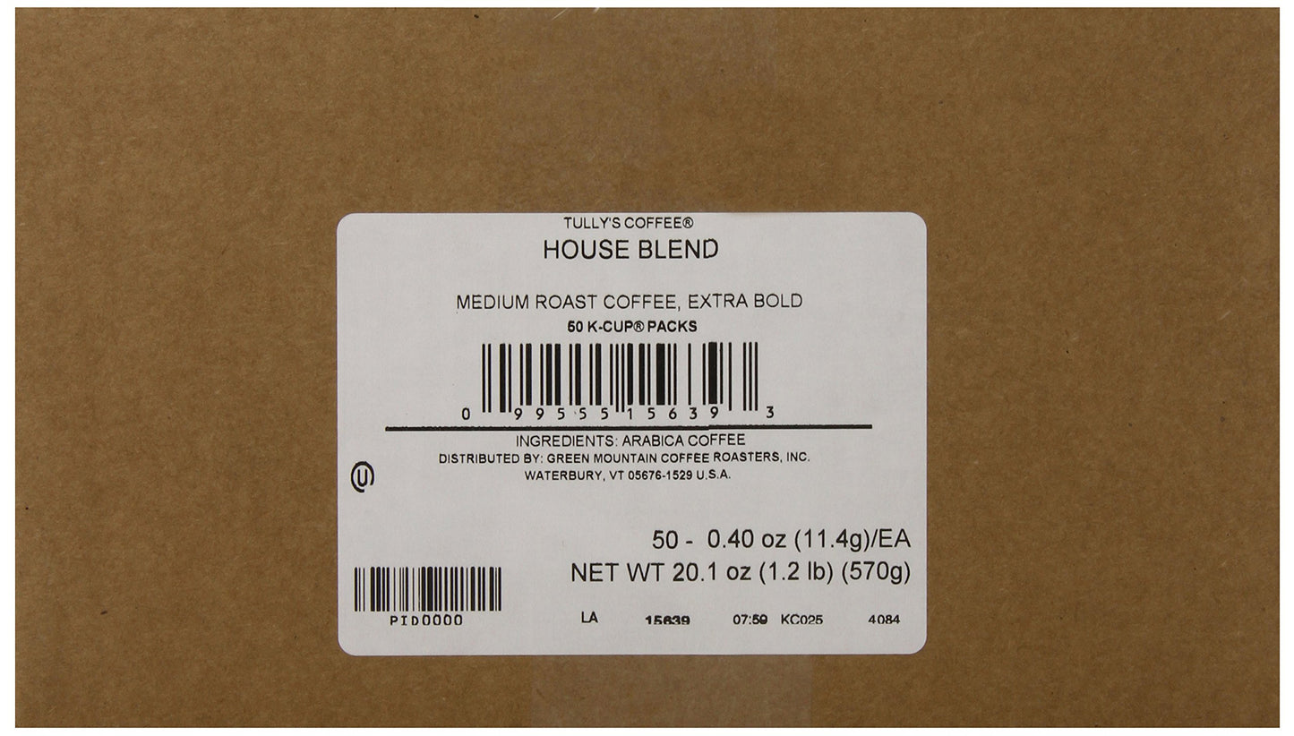 Keurig, Tully'S, House Blend, K-Cup Counts, 50 Count