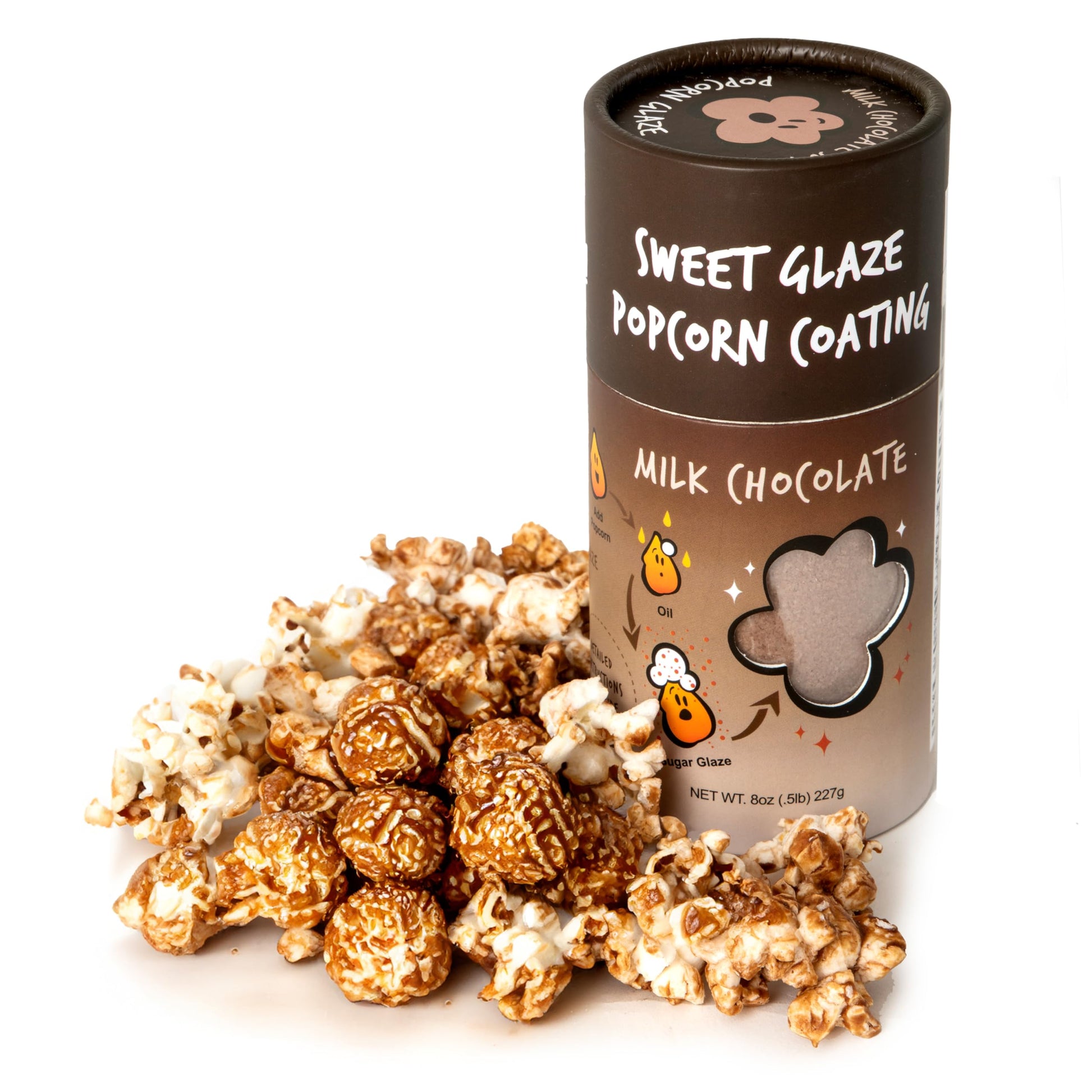 Milk Chocolate Popcorn Flavoring Glaze - Wabash Valley Farms Milk Chocolate Popcorn Topping, Sweet Popcorn Seasoning Alternative