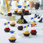 24 Pcs 2025 Graduation Theme Cupcake Toppers Blue Gold Glitter Class Of 2025 Cupcake Picks Diploma Grad Cap Cake Decorations For