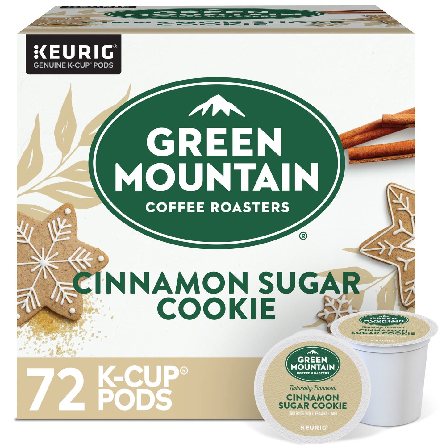 Green Mountain Coffee Roasters Cinnamon Sugar Cookie Coffee, Keurig Single Serve K-Cup Pods, 72 Count (6 Packs Of 12)