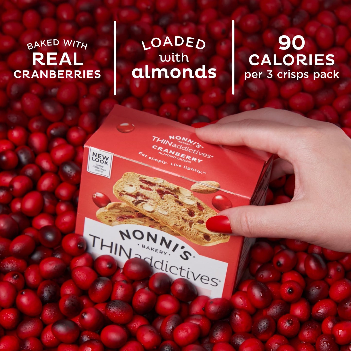 Nonni'S Thinaddictives Almond Thin Cookies - 3 Boxes Cranberry Almond Biscotti Cookie Thins - Sweet Crunchy & Chewy - Kosher Coo