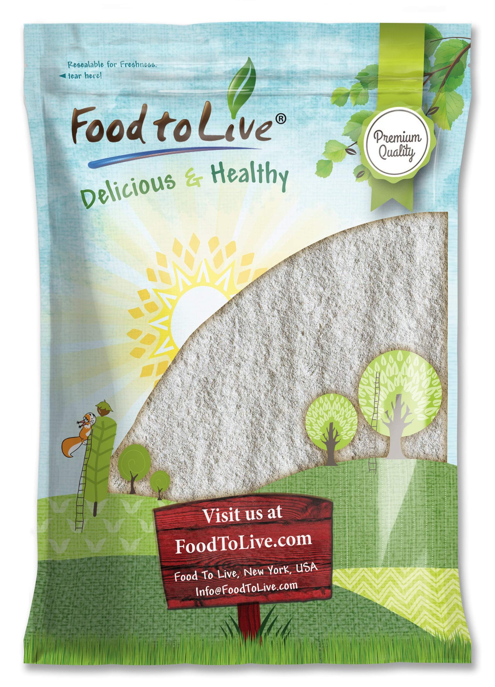 Food to Live Rye Flour, Stone Ground Whole Grain, 8 Pounds, Kosher, Vegan, Great for Bread Baking